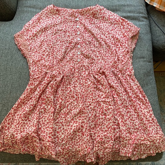 Free People Floral Mini Dress size M - Picture 1 of 7